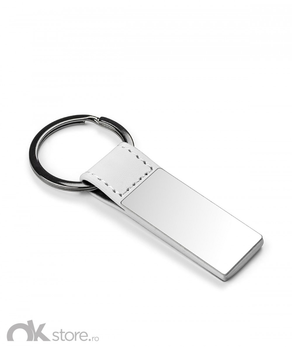 Breloc elegant din piele ecologică și metal.